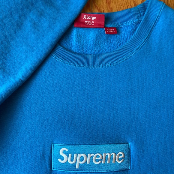 Supreme Box Logo Crewneck (FW18) Bright Royal, XL - Picture 5 of 10